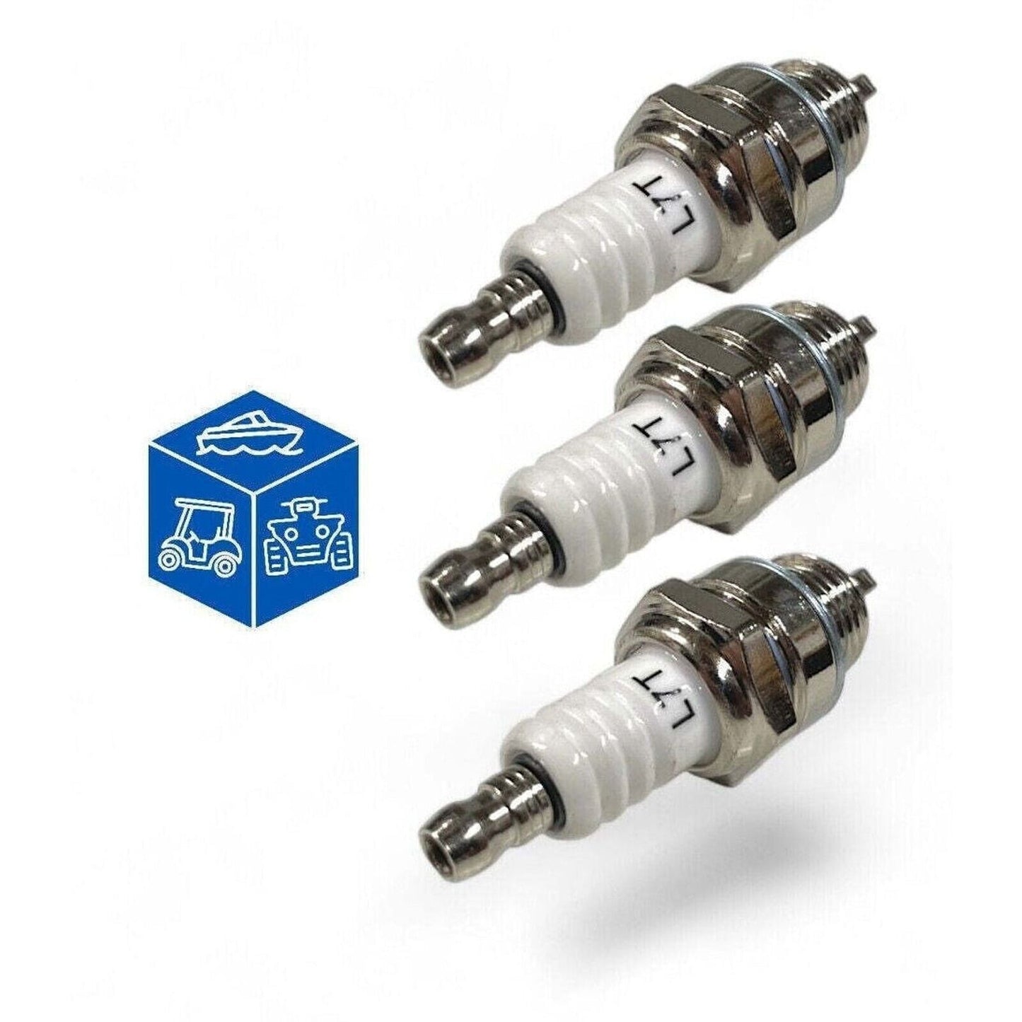 3-Pack Replacement L7T Spark Plug for Honda, Yamaha, Kawasaki, Suzuki, Briggs an
