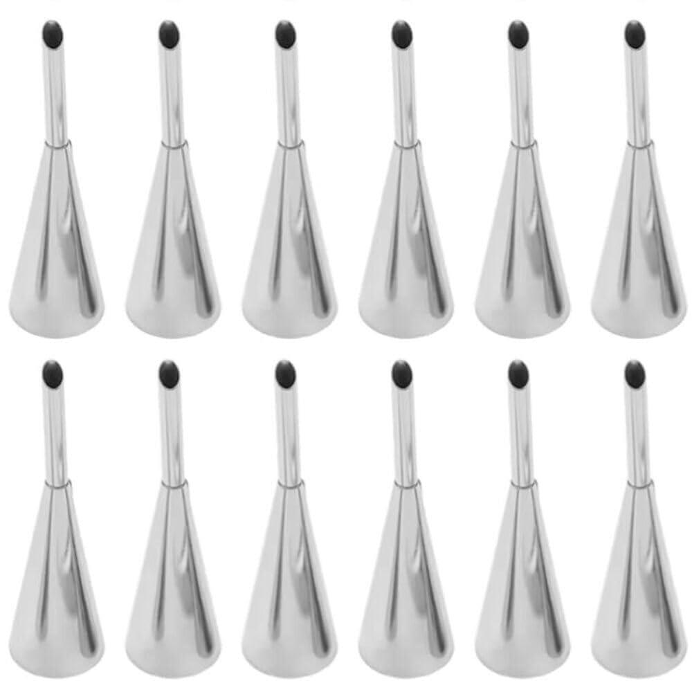 10-Piece Stainless Steel Cream Puff Decorating Nozzles, 3.5 inch (9cm) Cake Deco