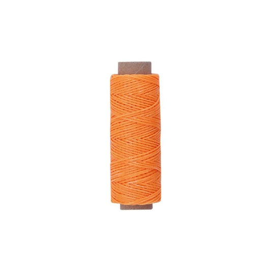 Bright-Orange Premium Waxed Polyester Thread for Leather Crafting, 1mm x 164ft,