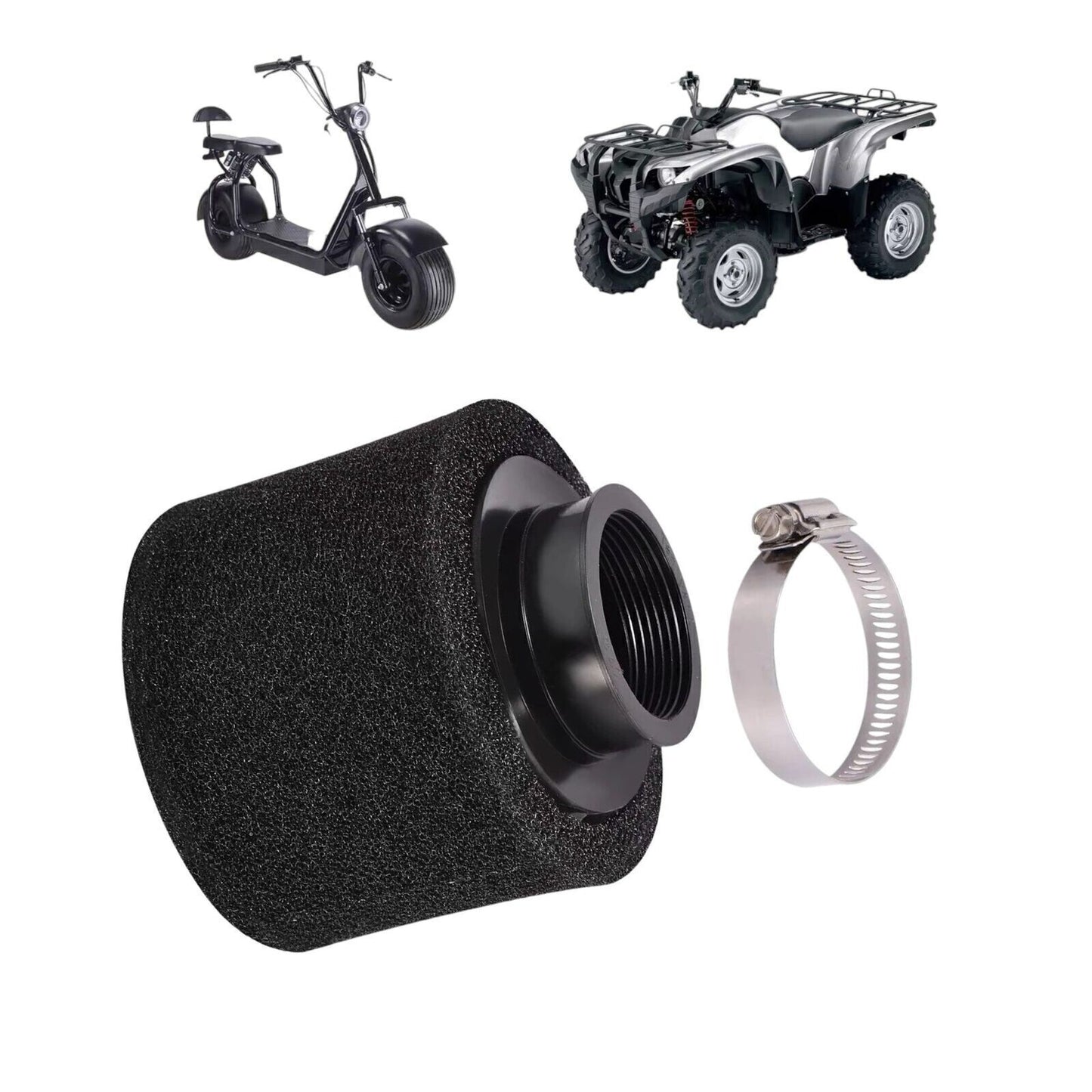 Universal 40mm-44mm Adjustable Straight Foam Air Filter Fits Yamaha, Kawasaki, H