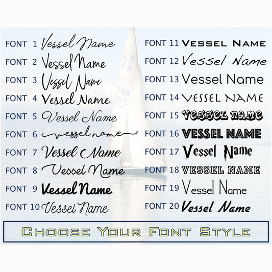 Customized Boat/Vessel Name Decal - HD Marine Vinyl - Boat ID Sticker