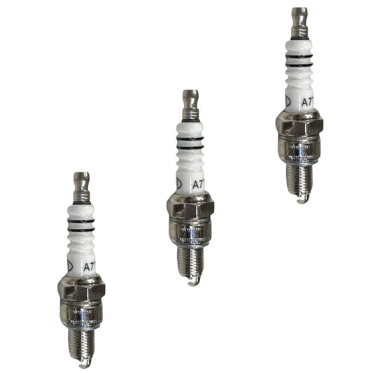 (3-PACK) A7TC Spark Plug Fits GY6 4-Stroke Motorcycle, Moped, ATV CR7HSA and