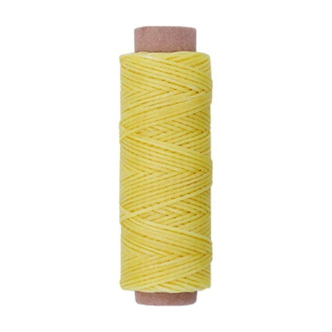[2-Pack] Light Yellow Premium Waxed Polyester Thread for Leather Crafting, 1mm x