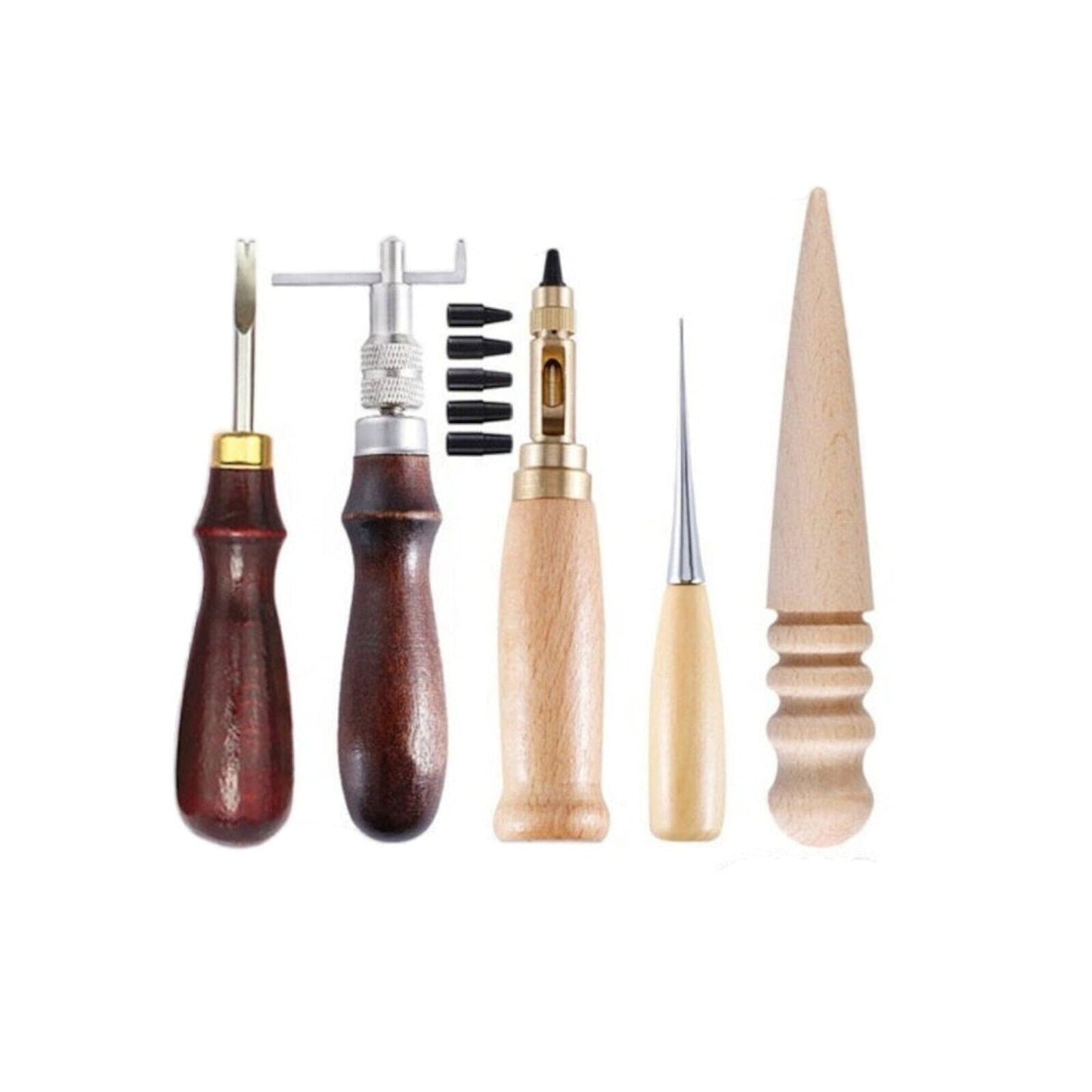 (2 Pack) 19-Piece Leather Crafting Tool Kit, Precision Scriber, Edgers, Trencher