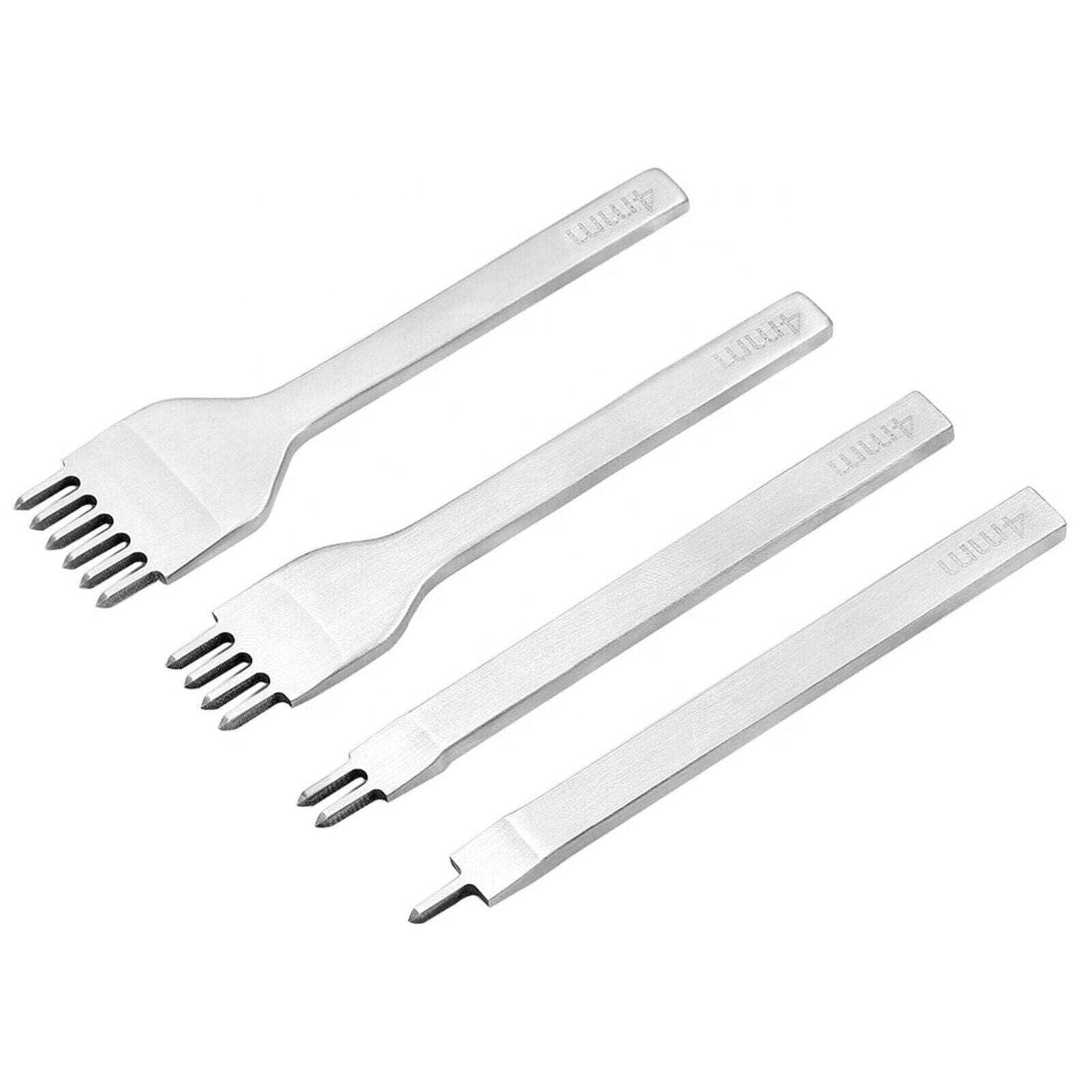 4-Piece [6mm] Leather Hole Steel Punch Tool Set, 6mm High-Carbon Steel, 1/2/4/6