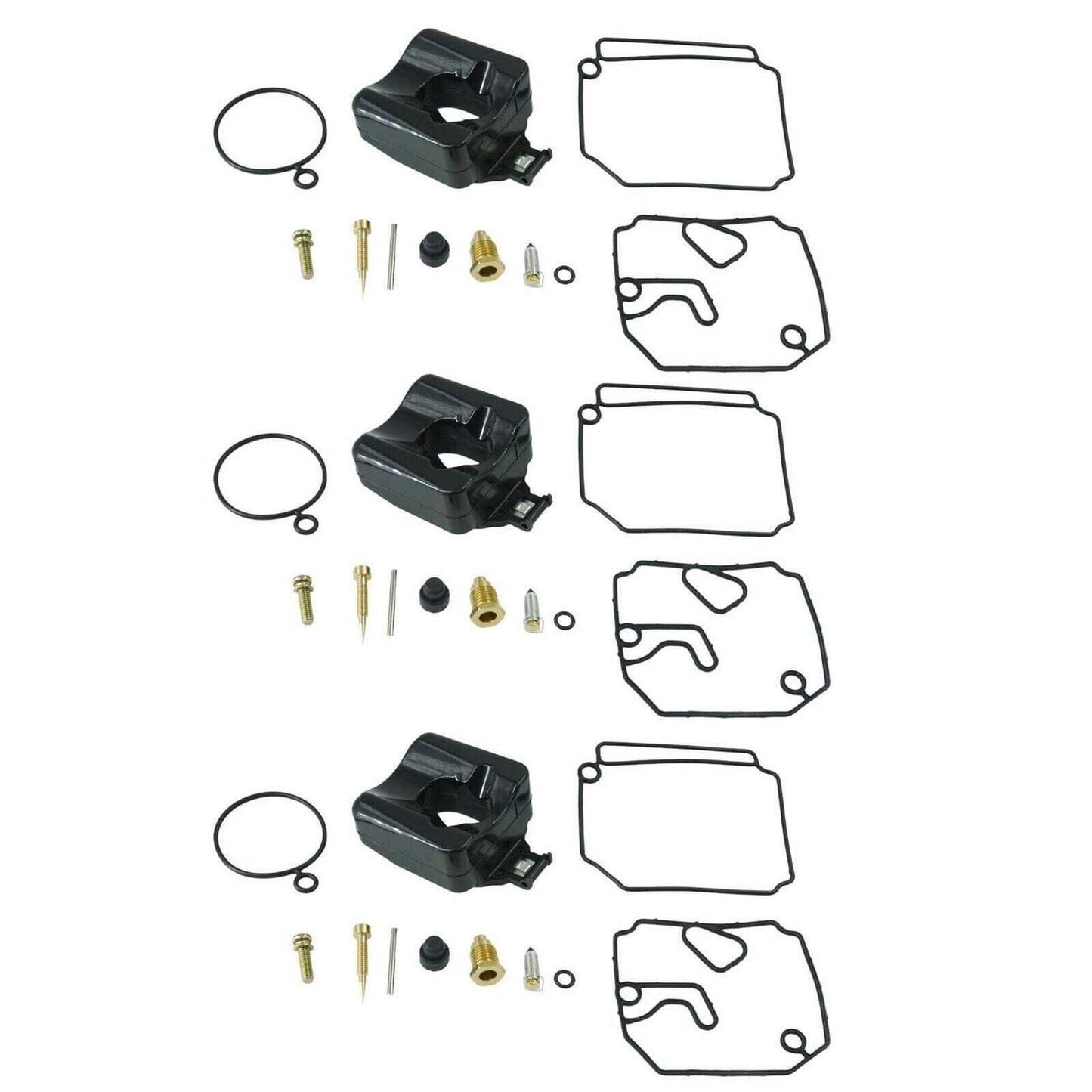 3-Pack Carburetor Repair Kit [18-7768, 6H4-W0093-03-00, 6H4-W0093-02-00] Compati