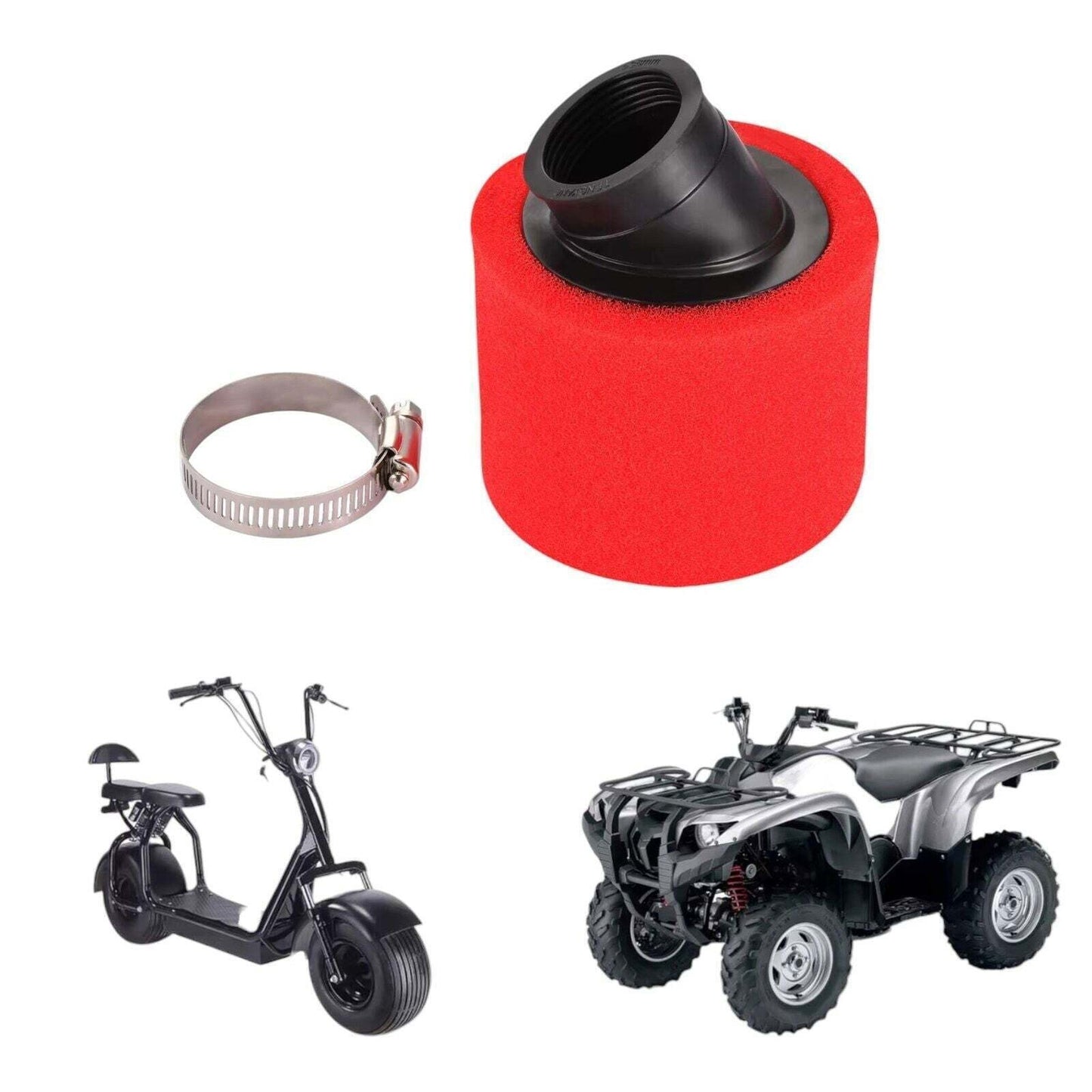 Adjustable Pod Air Filter 36mm-40mm for Honda Yamaha Kawasaki Suzuki GY6 Powersports Vehicles High-Grade Foam Filtration 3.75 Inch Height Air Filter