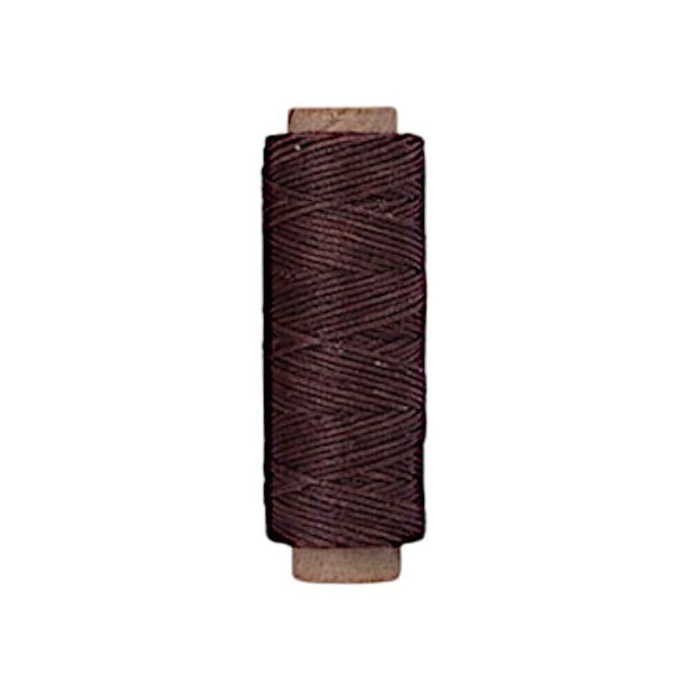 [RED] Coffee Premium Waxed Polyester Thread for Leather Crafting, 1mm x 164ft, D
