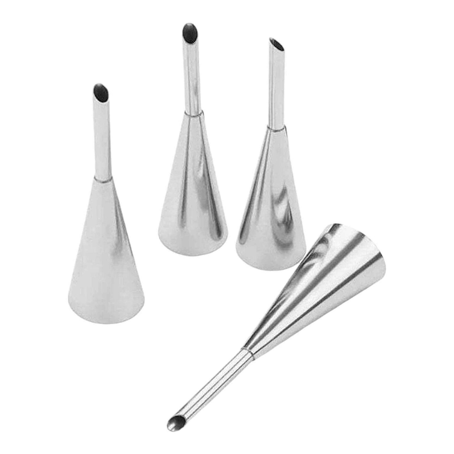 2-Piece Stainless Steel Cream Puff Decorating Nozzles, 3.5 inch (9cm) Cake Decor