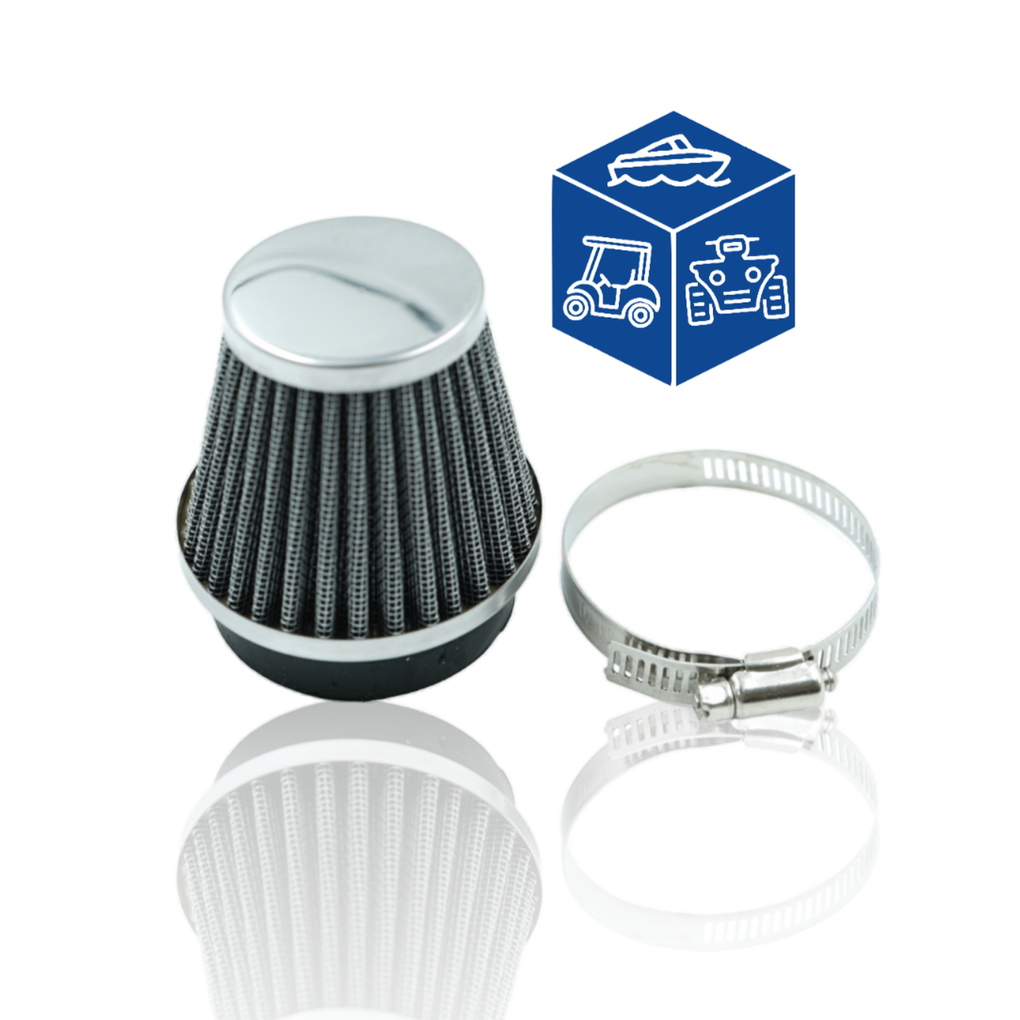 Universal High Performance 58-62mm Red Multi-Layer Cotton Air Filter for