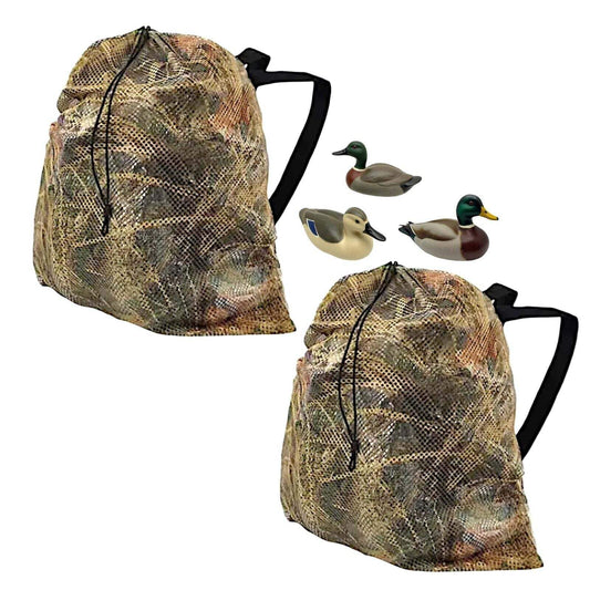 2-Pack Hunting CAMO (Marsh) Mesh Decoy Bag, 33" x 30.5", Convenient Shoulder
