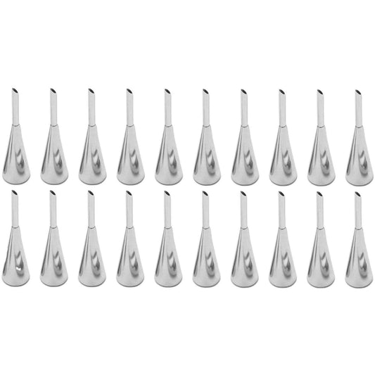 20-Piece Stainless Steel Cream Puff Decorating Nozzles, 3.5 inch (9cm) Cake Deco