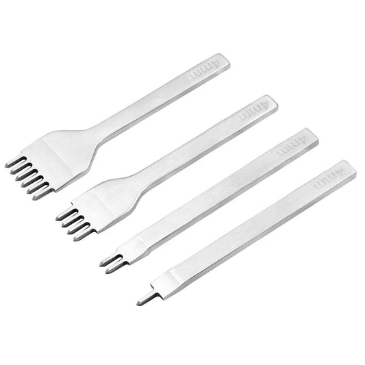4-Piece [3mm] Leather Hole Steel Punch Tool Set, 6mm High-Carbon Steel, 1/2/4/6