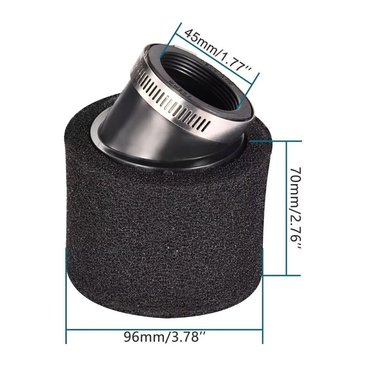 44mm-47mm Performance Double-Foam Wall Air Filter [GY6 50cc-250cc Engines] Fits