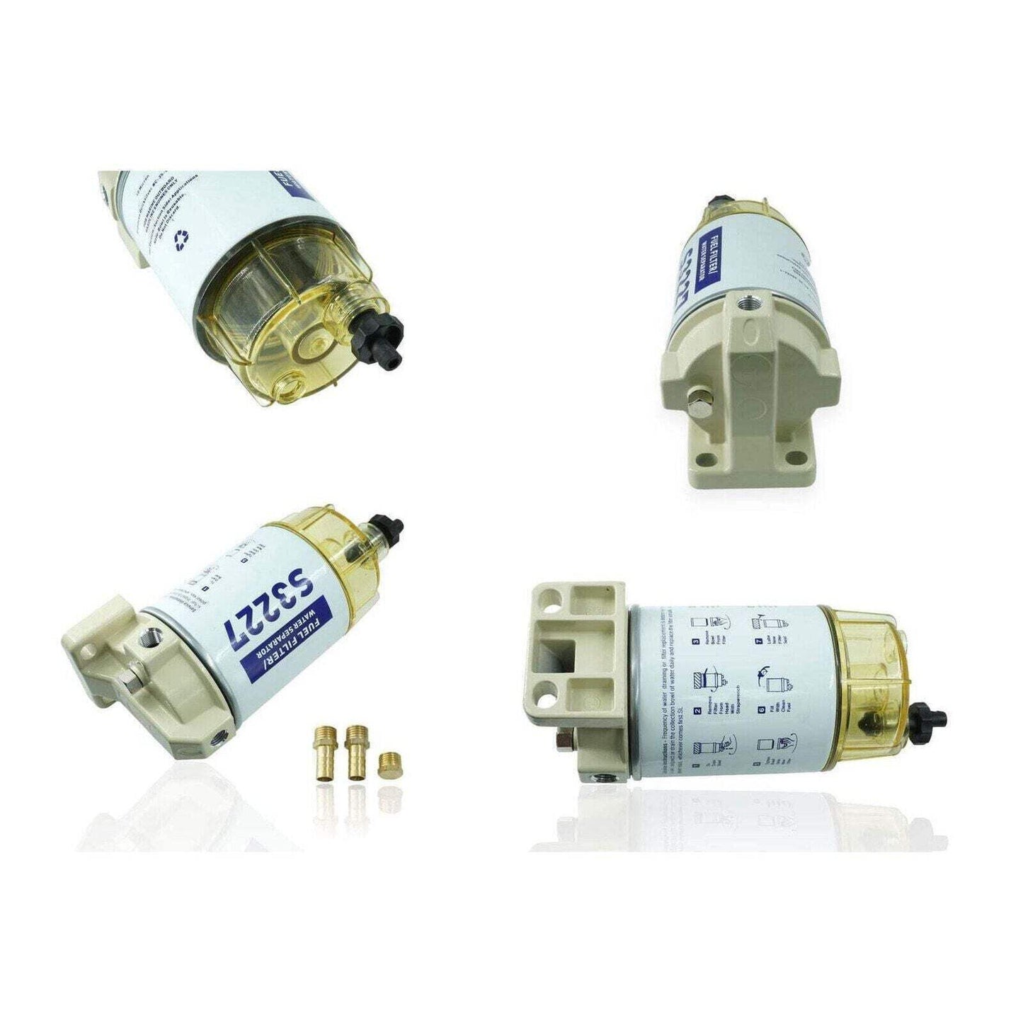S3227 18-7948 9-37882 Fuel Water Separator [490R-RAC-01 320R] Fits Marine Gasoli