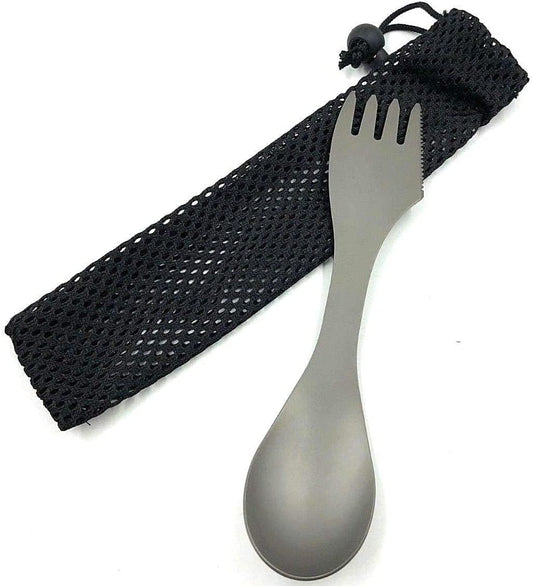 Evoly Outdoors 3-in-1 Titanium Spork Utensil w/ Carry Case