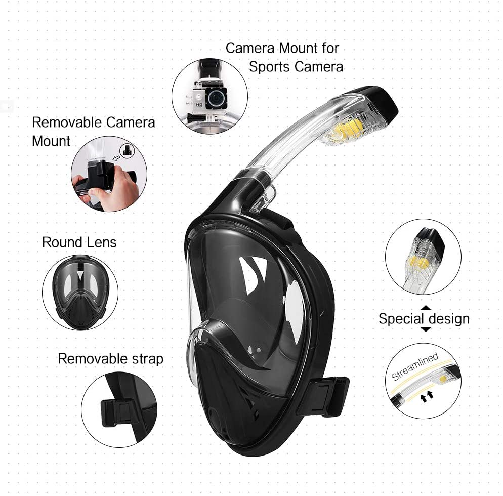 EVA X2 Full-Face Snorkel Diving Mask 180 Globe DUAL Chamber