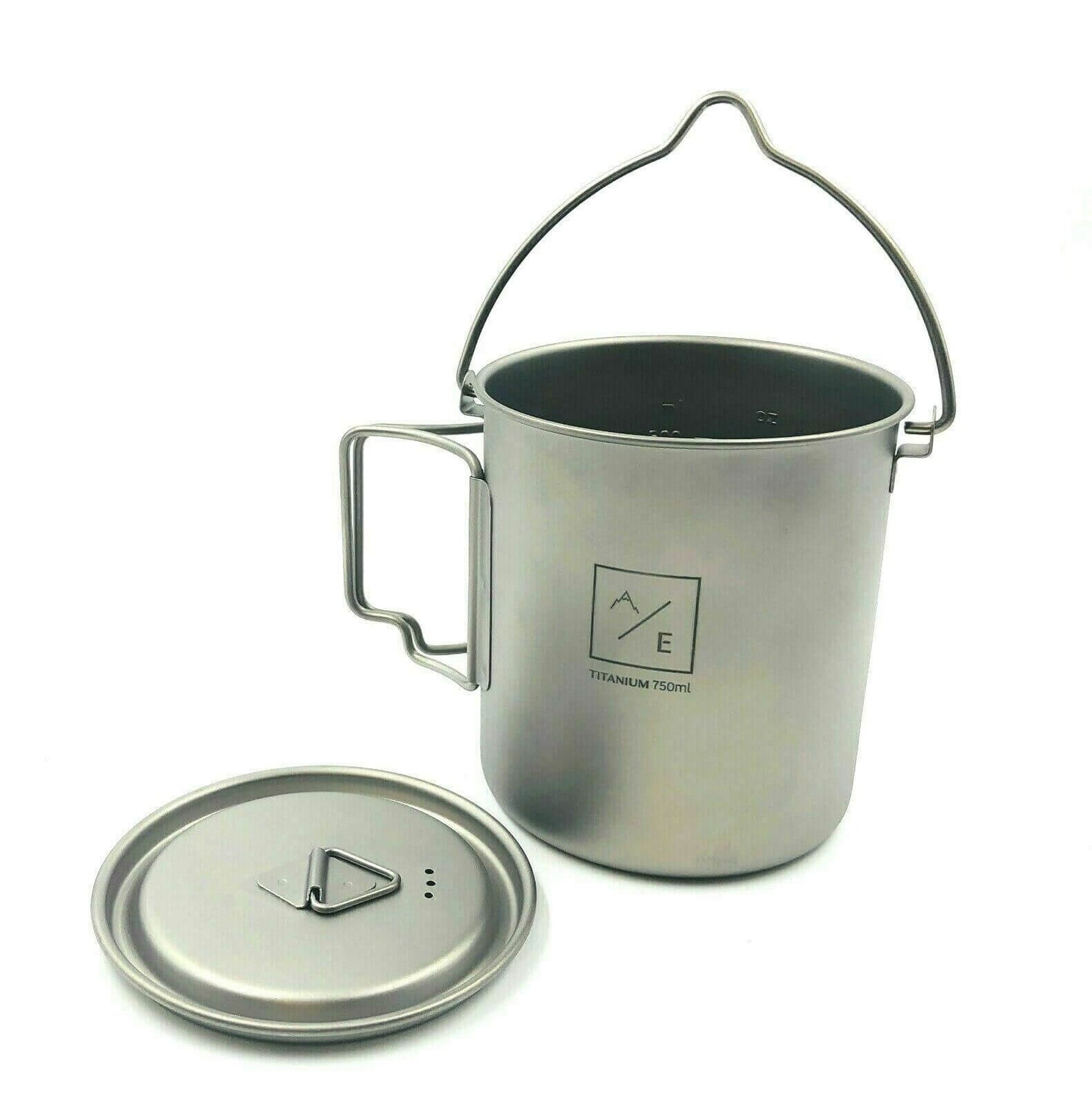 Titanium 750ml Pot Mug Folding Handles and Hanger