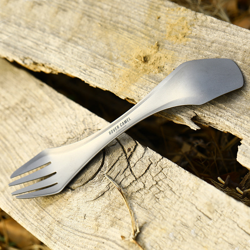 Evoly Outdoors 3-in-1 Serrated Titanium 6.5"  Spork Utensil 1oz w/ Carry Case