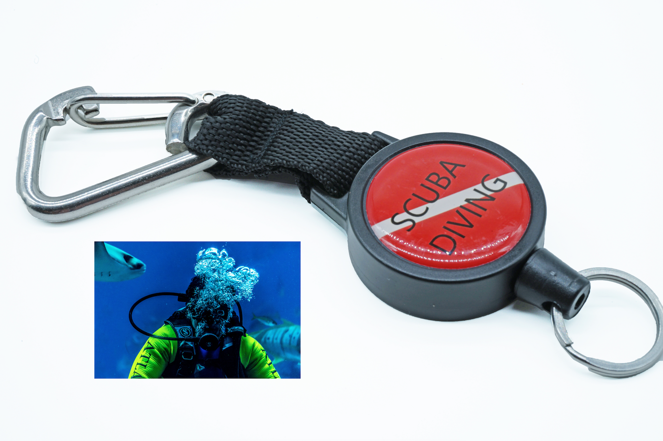 Heavy Duty Retractable Diving Stainless Steel Wire Gear Clip