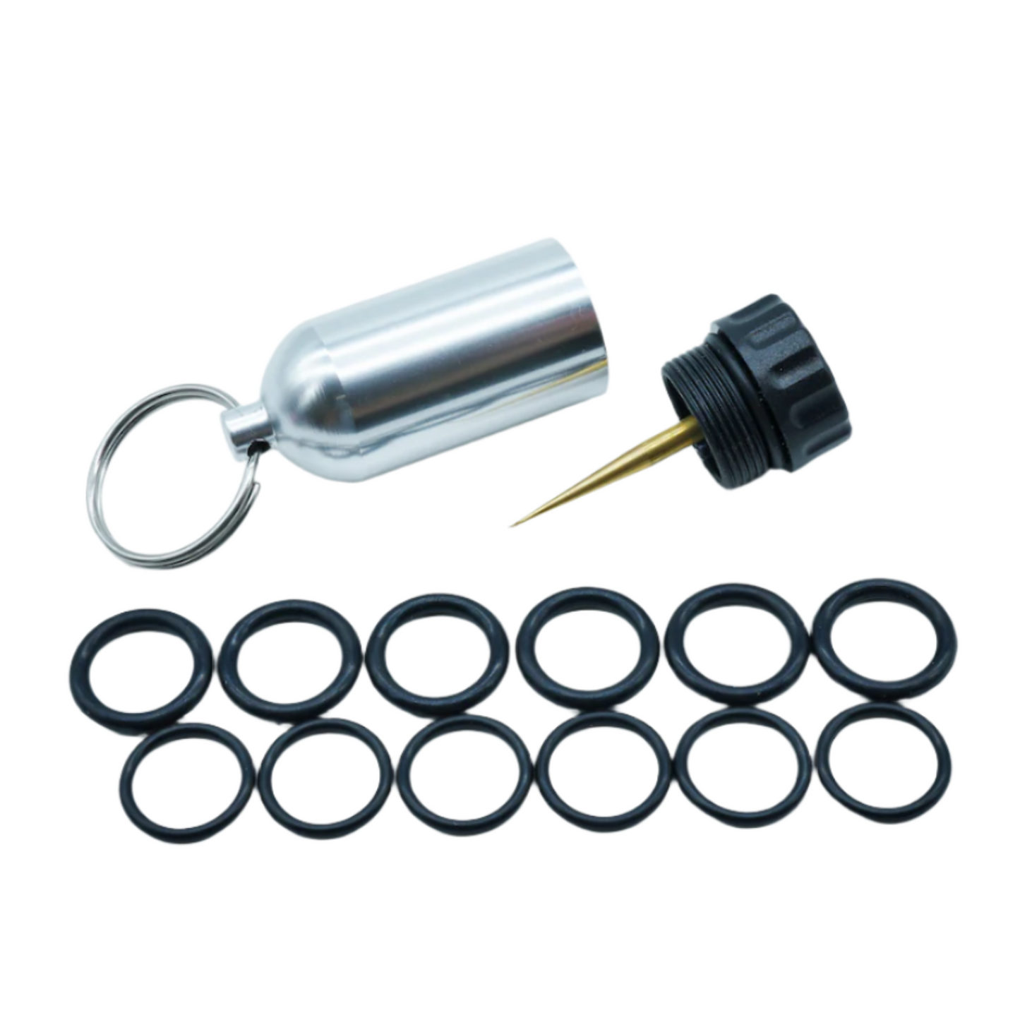 12 Spare O-Ring Diving Tank Keychain With Pick for Scuba Tank