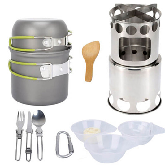 14 Piece Portable Camping Cookset for Hiking & Camping