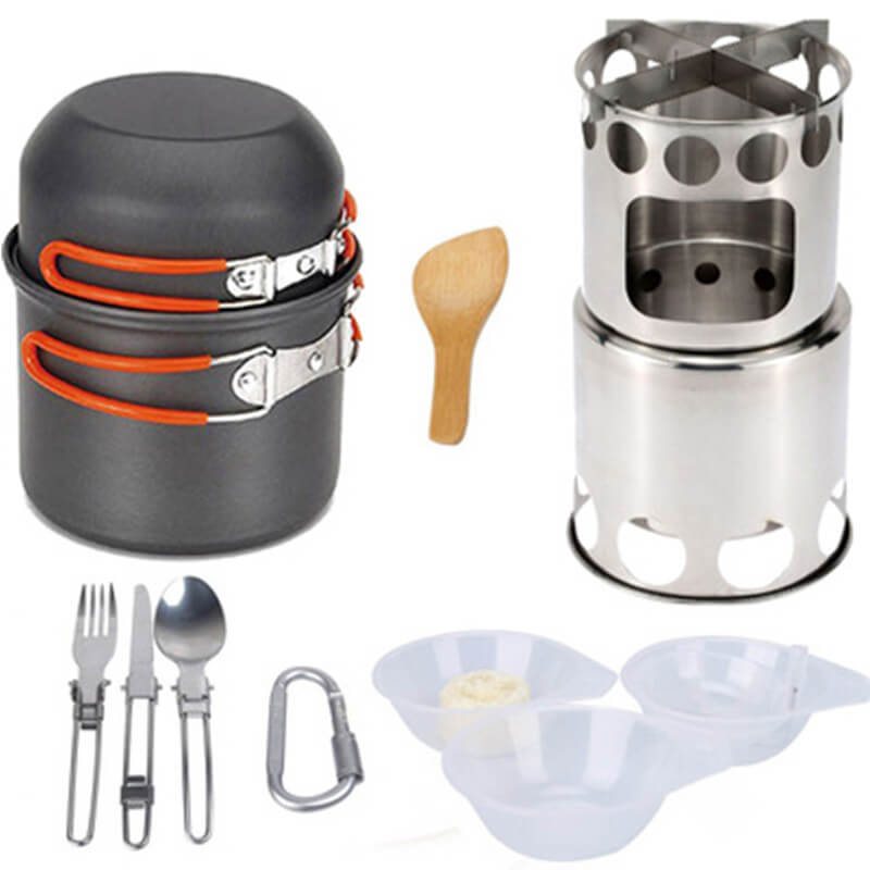 14 Piece Portable Camping Cookset for Hiking & Camping