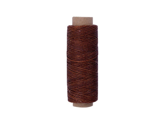 Coffee Leather Sewing Flat Wax Thread, 1mm, 164 ft / 50m