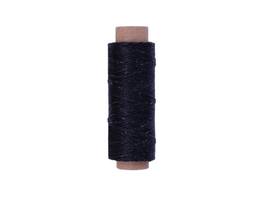 Black Leather Sewing Flat Wax Thread | 1mm | 164 ft / 50m