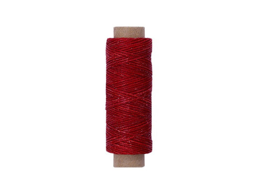 Red [Coffee] Leather Sewing Flat Wax Thread, 1mm, 164 ft / 50m