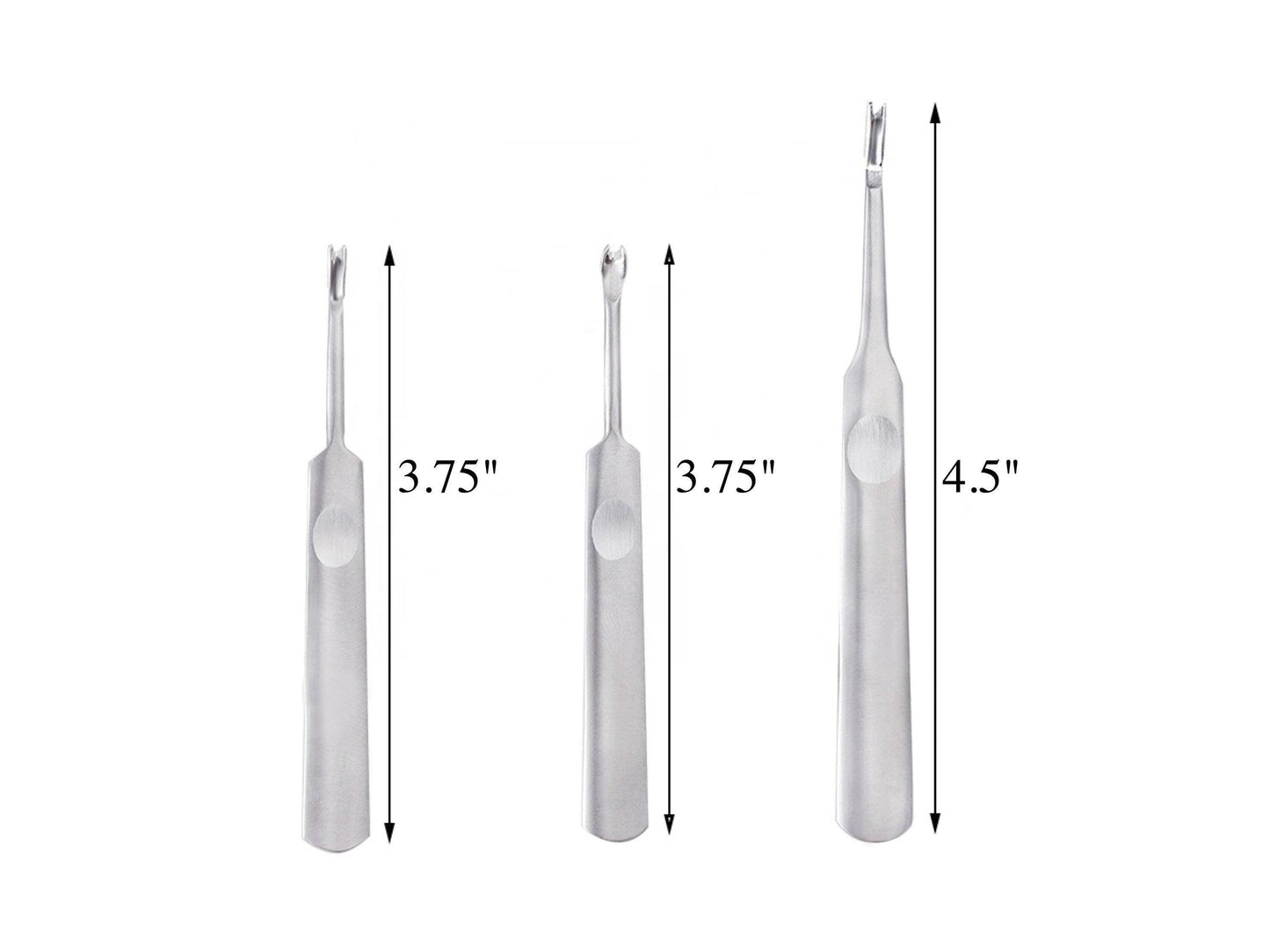 Leather Skiving Edge Tools, Stainless Steel, 95mm/115mm Length, 3mm/2mm/4mm U V Head Width for Slotting and Trimming Leather