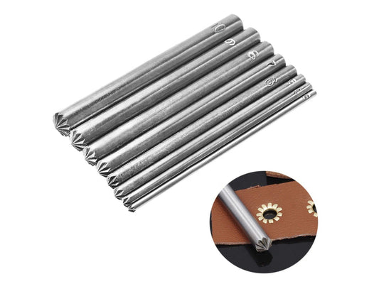 8 Piece Set Star Pattern Leather Craft Punching Tools | Snap Rivet Punch Setter