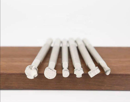 Leather Embossing Tool Set, 6 Pieces, Alloy Steel, Stamping Tools for Leather