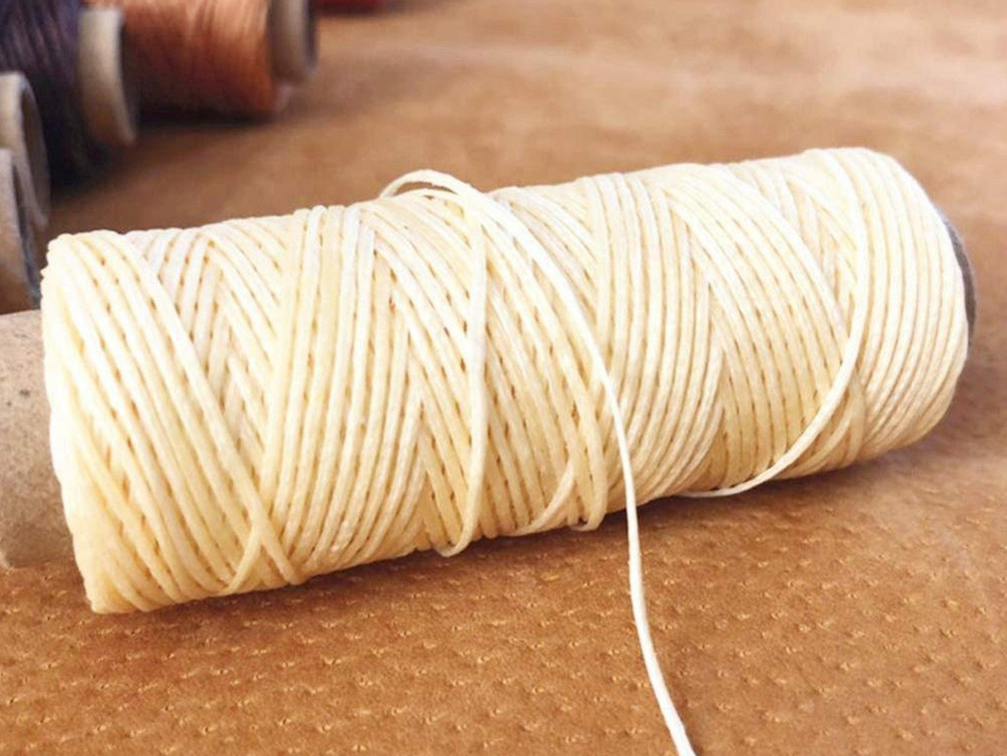 Dark Grey Leather Sewing Flat Wax Thread | 1mm | 164 ft / 50m