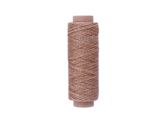 Khaki Leather Sewing Flat Wax Thread, 1mm, 164 ft / 50m