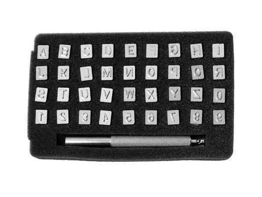 36 Piece Alphabet & Numbers Leather Stamp Set