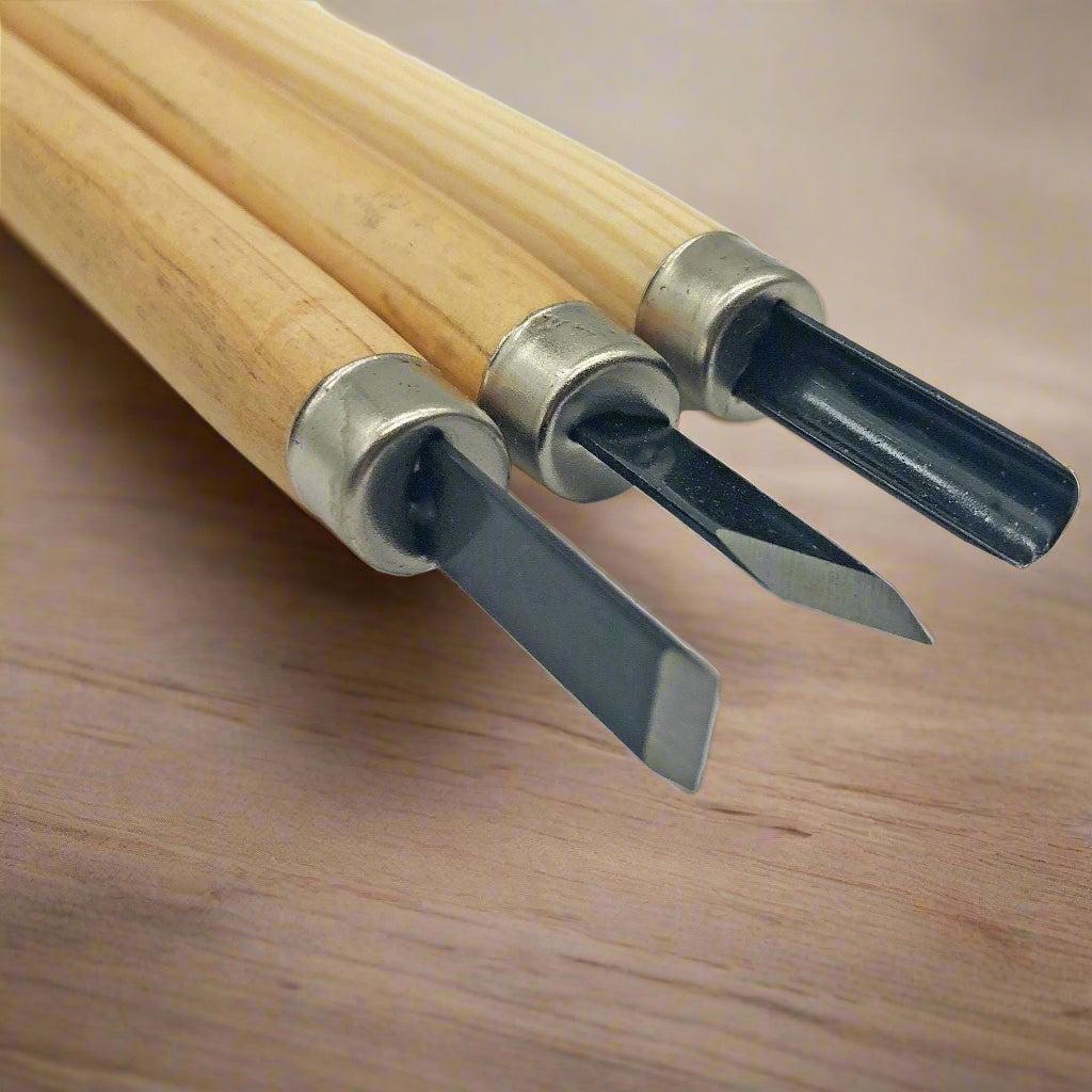 3 Pcs Steel Wood Carving Set | Ultra Light Weight / Durable Student Carving Set