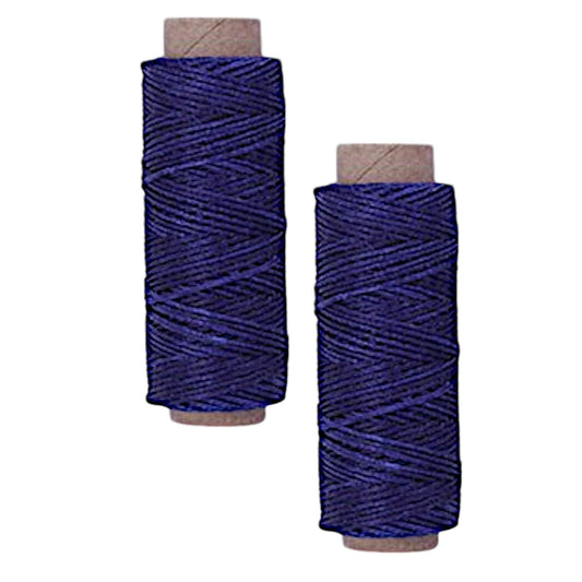 2-Pack [Blue] Sapphire Premium Waxed Polyester Thread for Leather Crafting, 1mm x 164ft, Durable Coating for Lacing, Stitching, Leath Craft