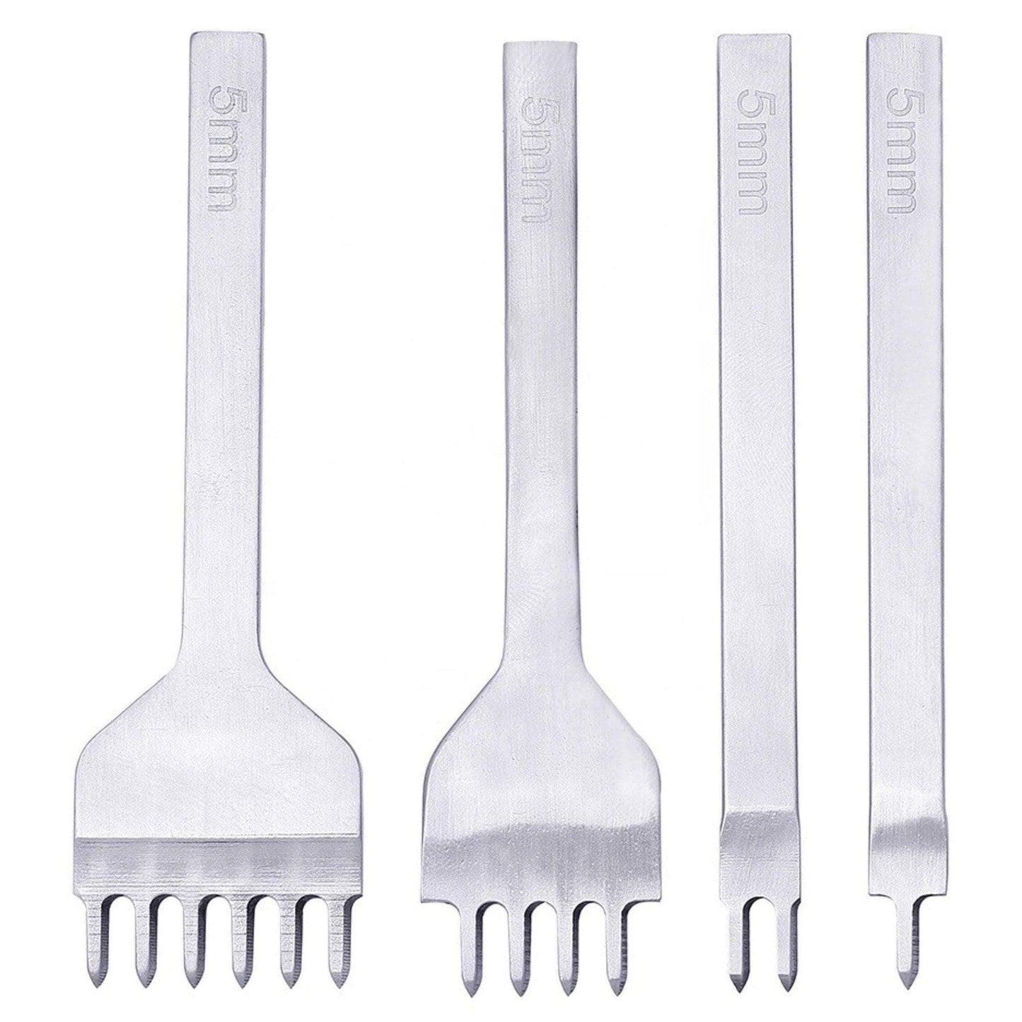 4 Pcs Leather Hole Punch Tool Set | Lacing - Stitching - Prong Punch | Leather Sewing Punch Set for Leatherworking