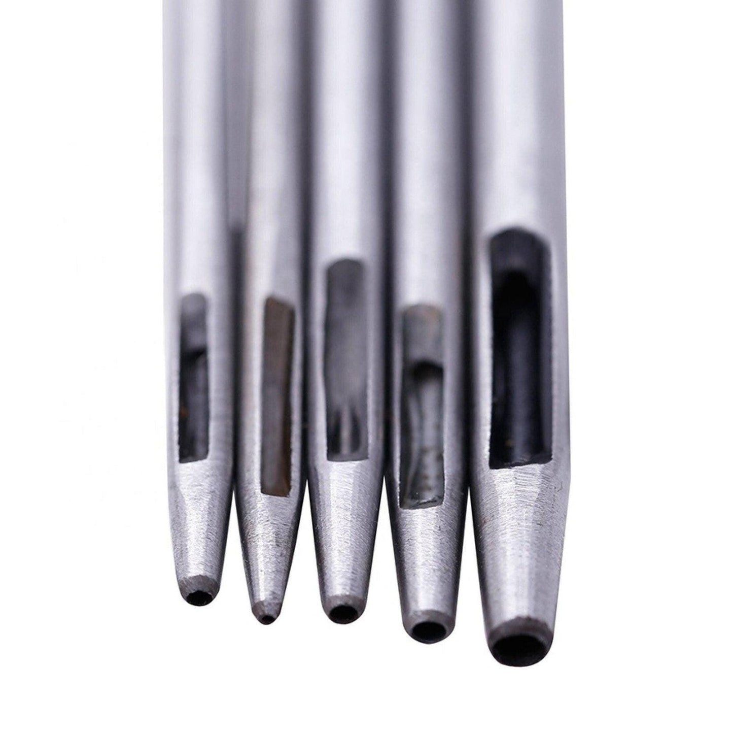 9 Piece Leather Belt Round Shape Hallow Hole Punch Tool Set, 0.5mm - 4mm