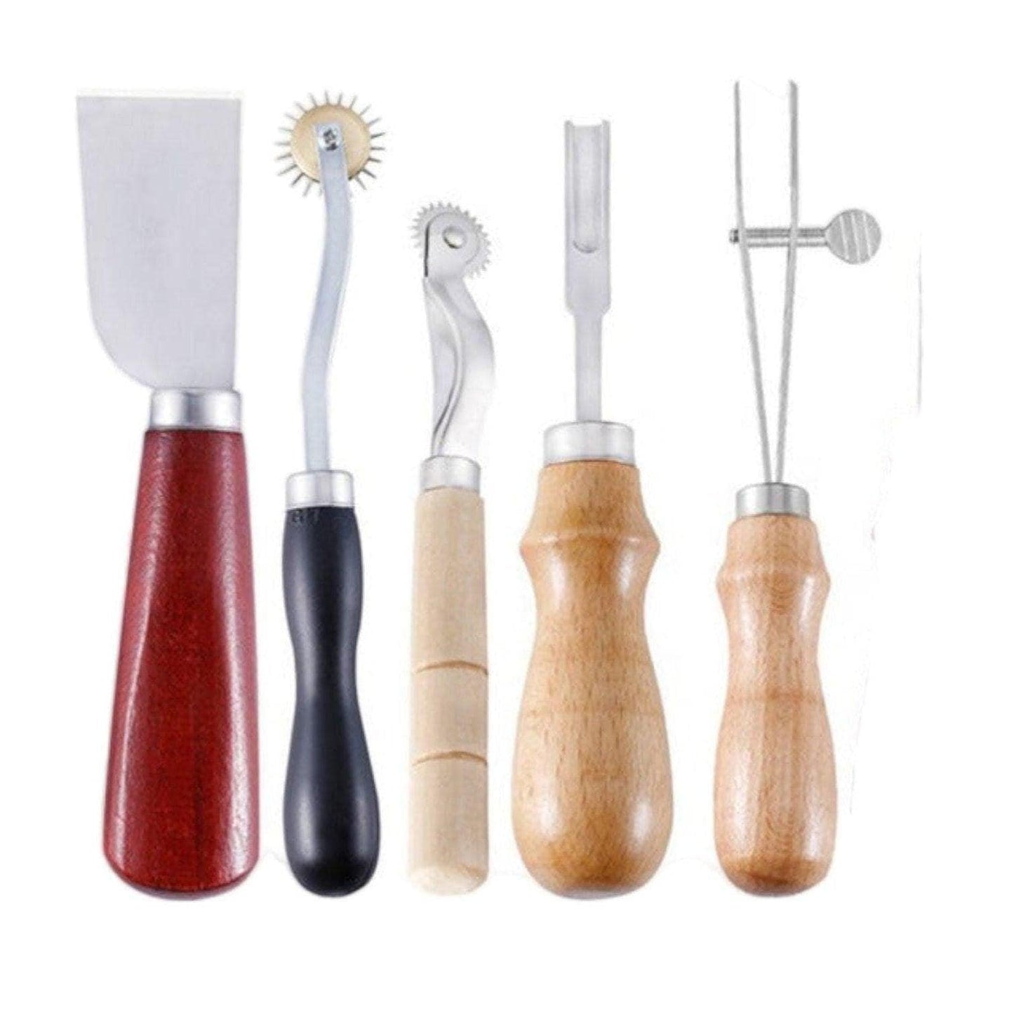 19-Piece Leather Crafting Tool Kit, Precision Scriber, Edgers, Trenchers, Cutting Blade, Belt Puncher | Leatherworking Gift Set