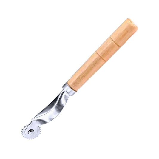 Serrated Tracing Wheel, Leather Fabric Craft Tool Wooden and Composite Handles, 6.89 inches, 4mm Spurred Wheel for Patterns