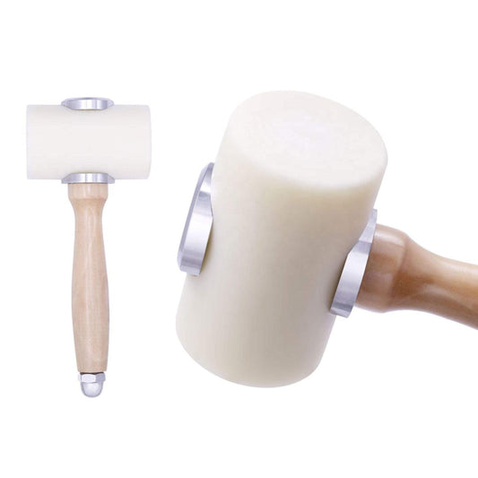 T Shape Leather-Wood Carving Hammer Mallet with Natural Wooden Handle | Craft Mallet