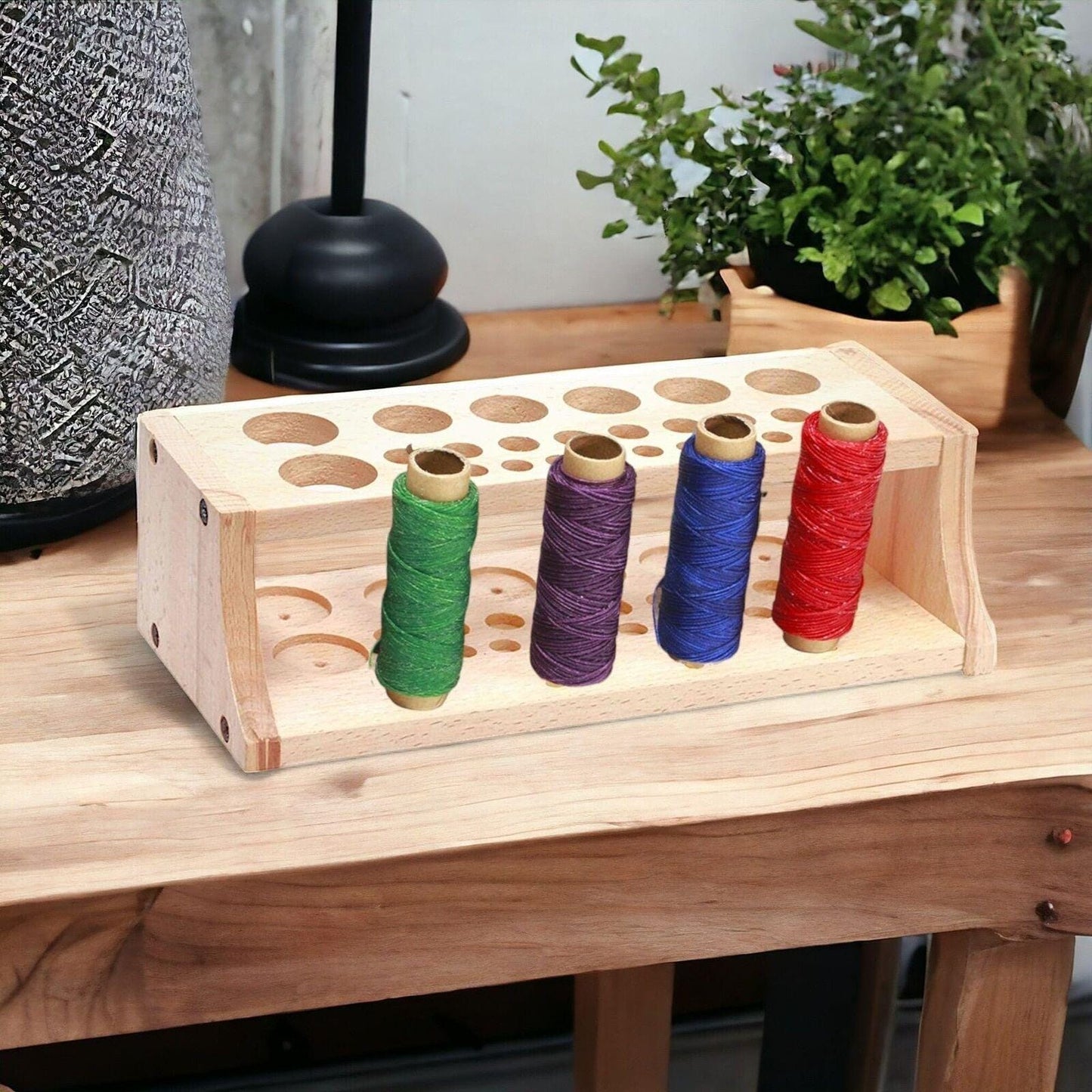 27 Slot Wooden Tool Organizer Storage Station for Leather & Sewing Crafts, Works