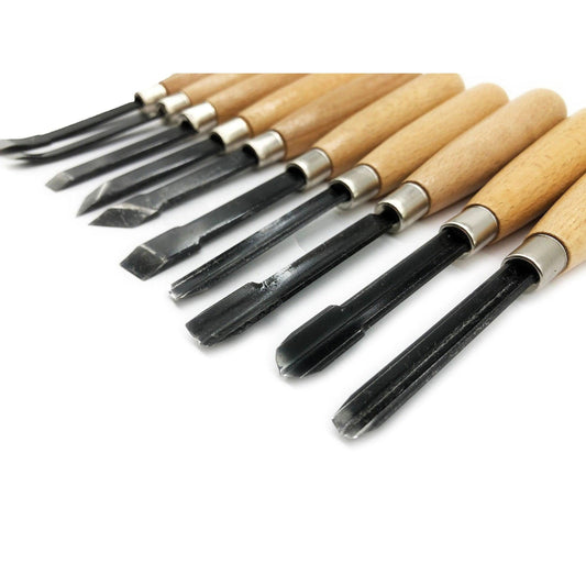 10 Piece Steel Wood Carving Set | Heavy Duty for Mallet Use/Durable Professional Carving Set