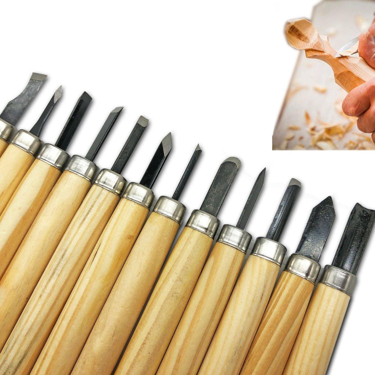 12pc Steel Carving Knife for Handmade Woodworking Carving Knife Student Art Rubb