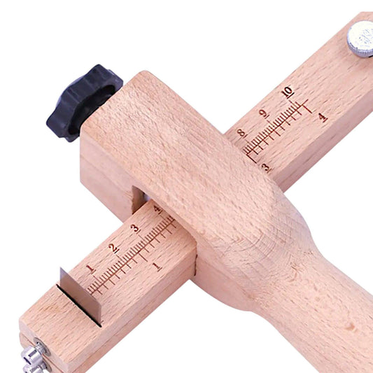 Adjustable Wooden Leather Strap Cutter, Leather Strip Tool - 5 Blades Included, Strip and Strap Leather Wood DIY Craft Hand Cutting Tool