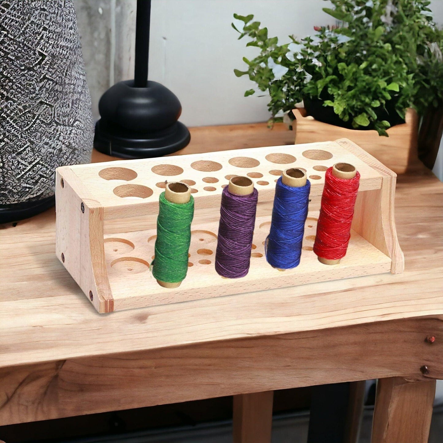 2-Pack [27 Slot] Wooden Tool Organizer Storage Station for Leather & Sewing Craf