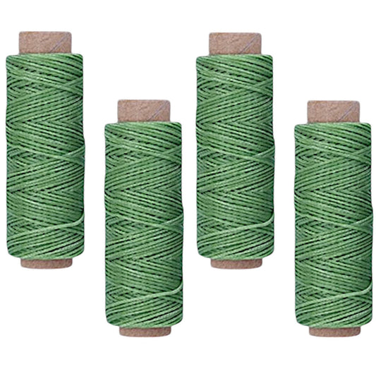 4-Pack [Light Green] Premium Waxed Polyester Thread for Leather Crafting, 1mm x