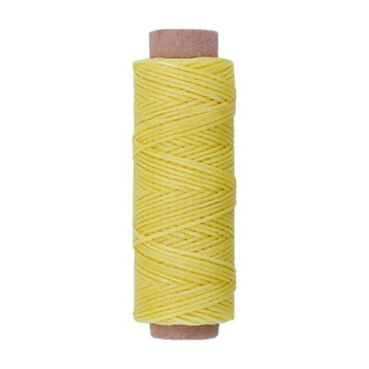 Light Yellow Premium Waxed Polyester Thread for Leather Crafting, 1mm x 164ft, Durable Coating for Lacing, Stitching, Leath Craft Projects